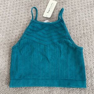 Brand new teal textured crop top
